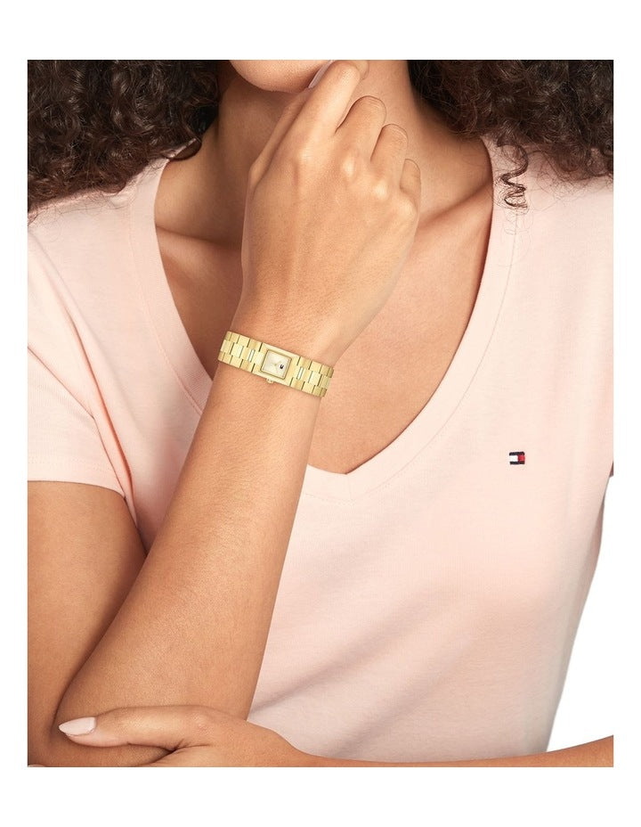 Ivy Ionic Plated Thin Steel Watch in Gold