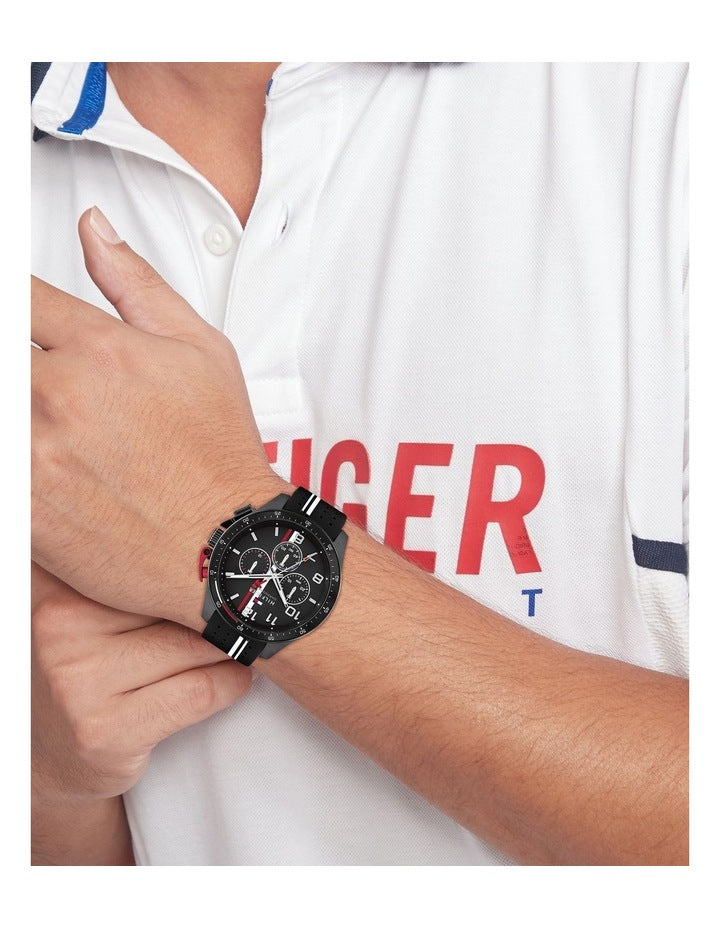 Bank Silicone Watch in Black