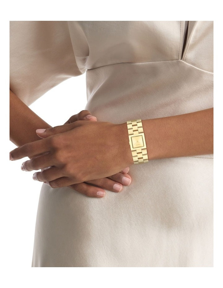 Meridian Ionic Plated Thin Steel Watch in Gold