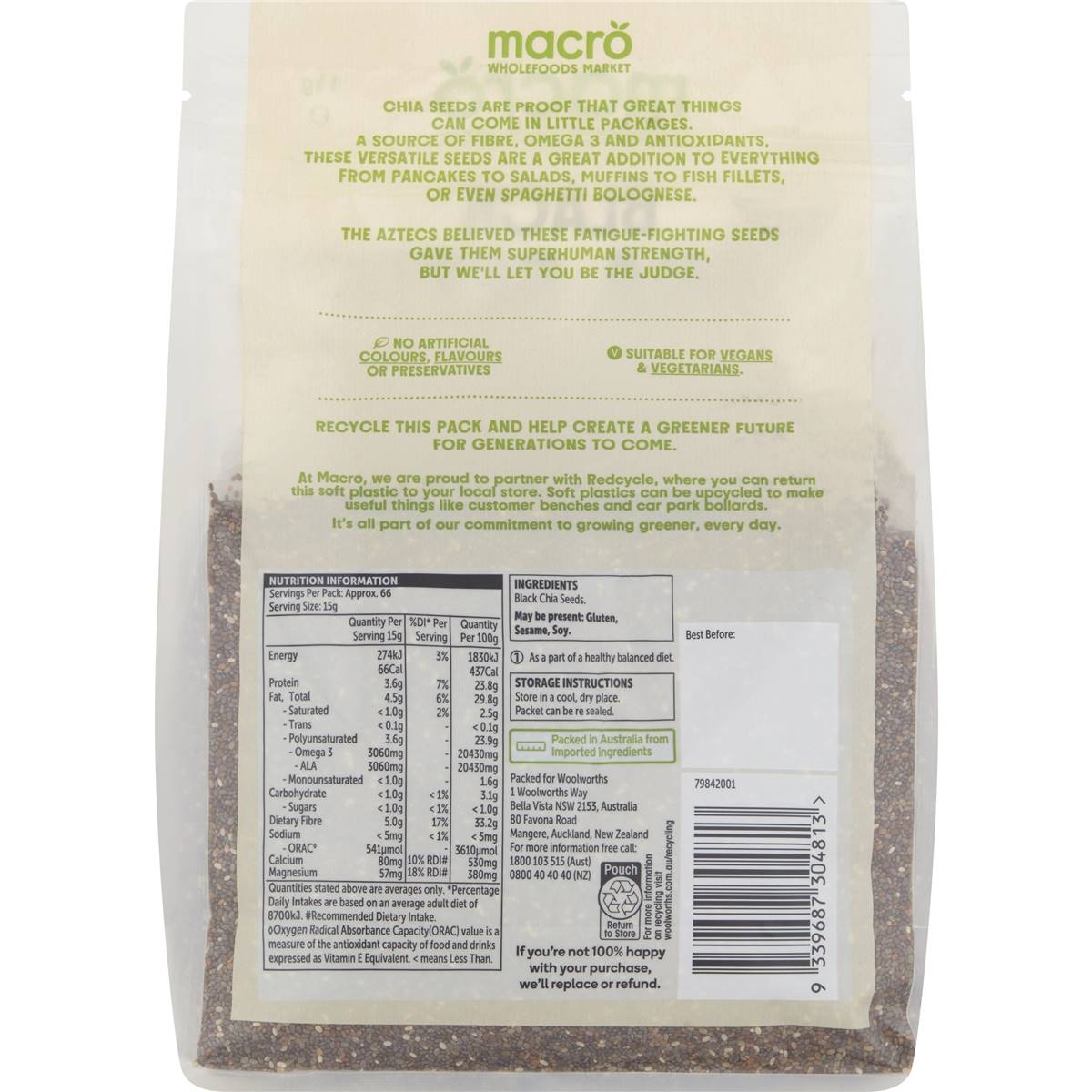 Macro Black Chia Seeds 1kg