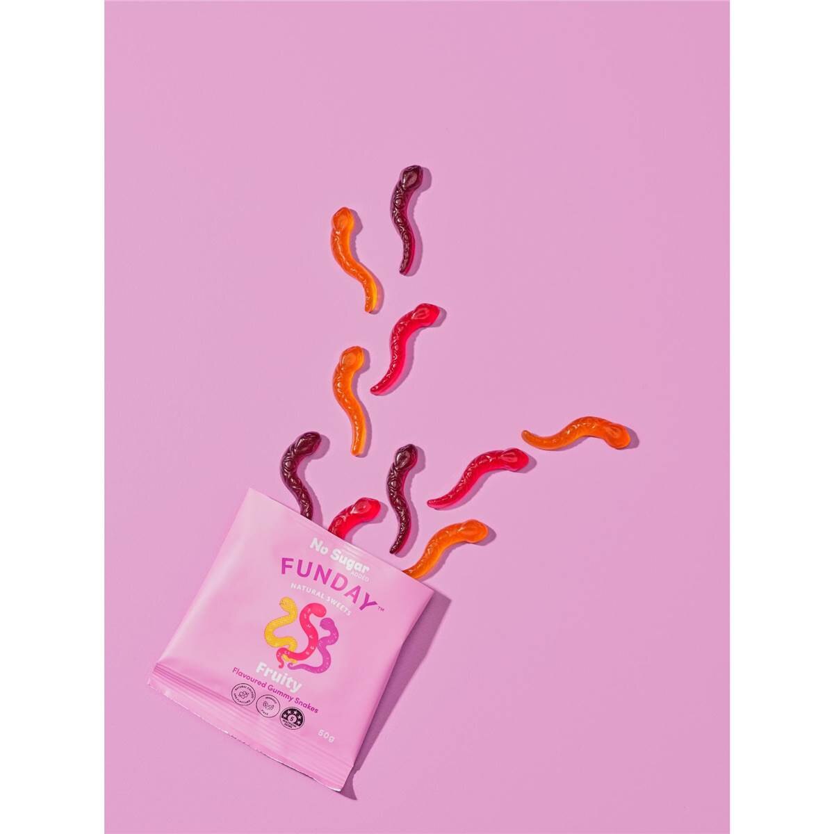 Funday Fruity Flavoured Gummy Snakes 50g