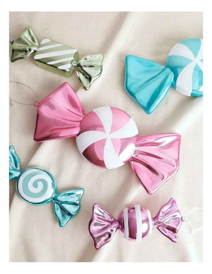 Candyland Christmas Oversized Plastic Candy Ornament 30cm in Pink