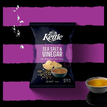Kettle Sea Salt & Vinegar Potato Chips 165g