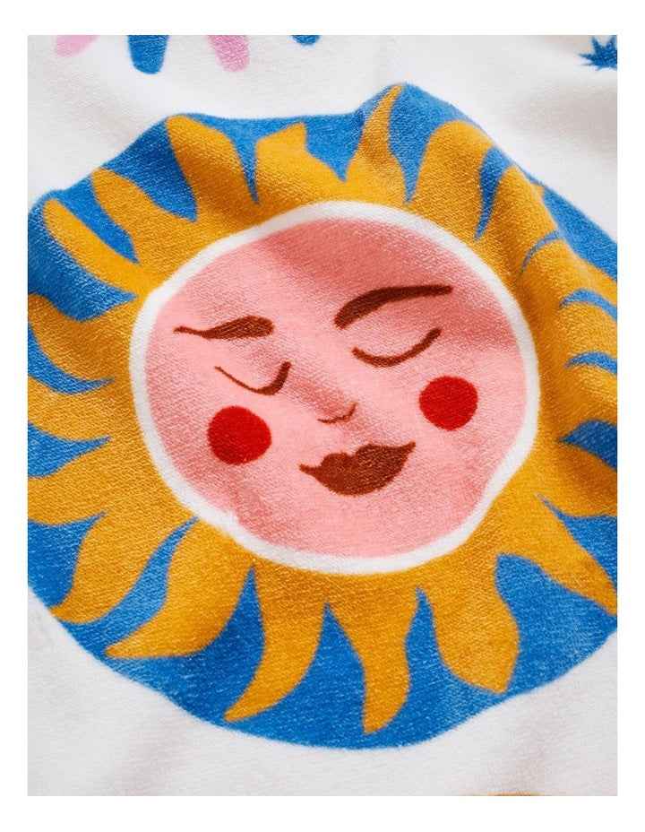 Celestial Printed Velour Beach Towel in Multi