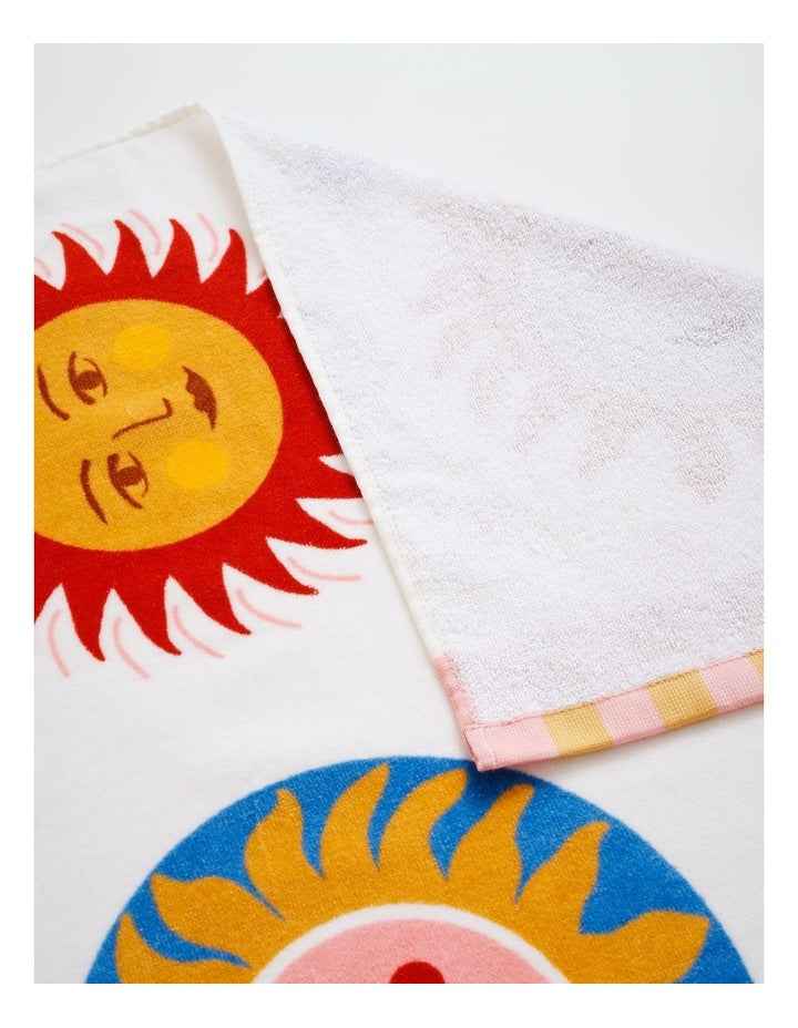 Celestial Printed Velour Beach Towel in Multi