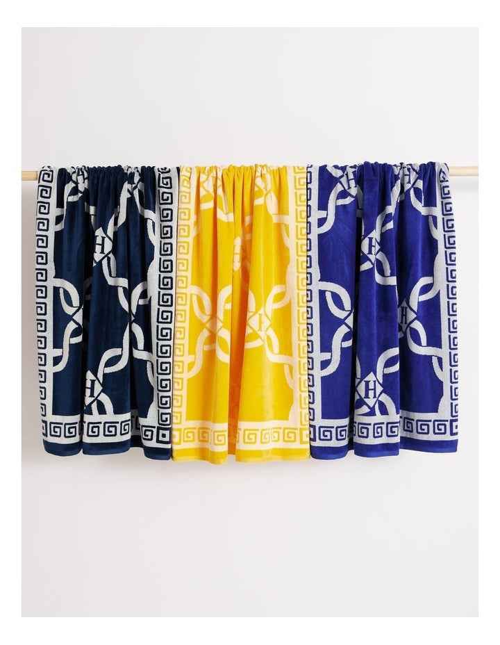Monogram Beach Towel in Navy
