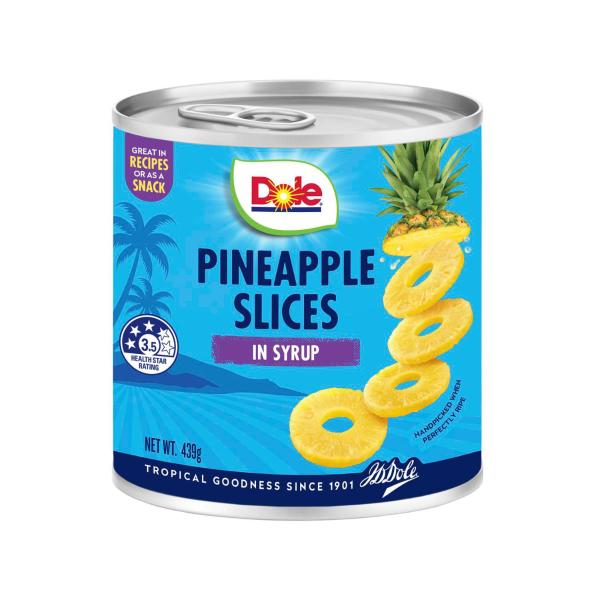 DOLE PINEAPPLE:SLICES IN SYRUP:.:439 GRAM