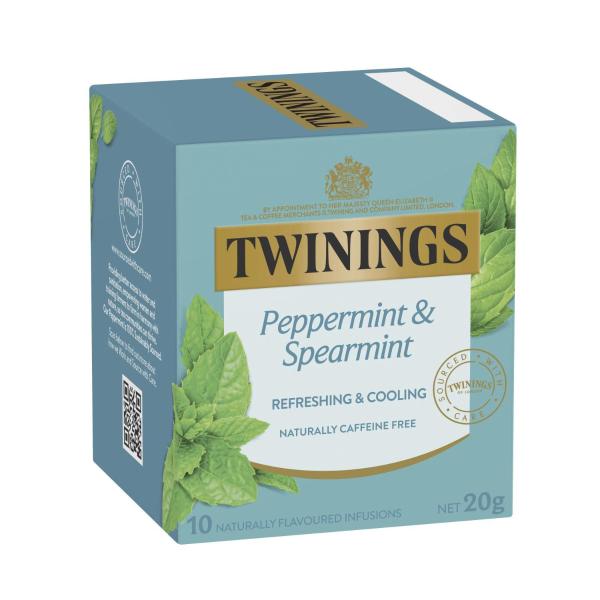 TWININGS PEPPERMINT & SPEARMINT INFUSIONS TEA BAGS 10 PACK