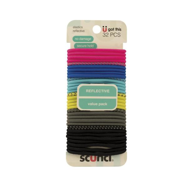 SCUNCI ACTIVE NO DAMAGE REFLECTIVE ELASTICS 32 PACK