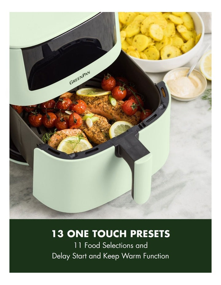 Bistro Airfryer 1 basket 7.2L in Mint Green PFAS-free ceramic non-stick