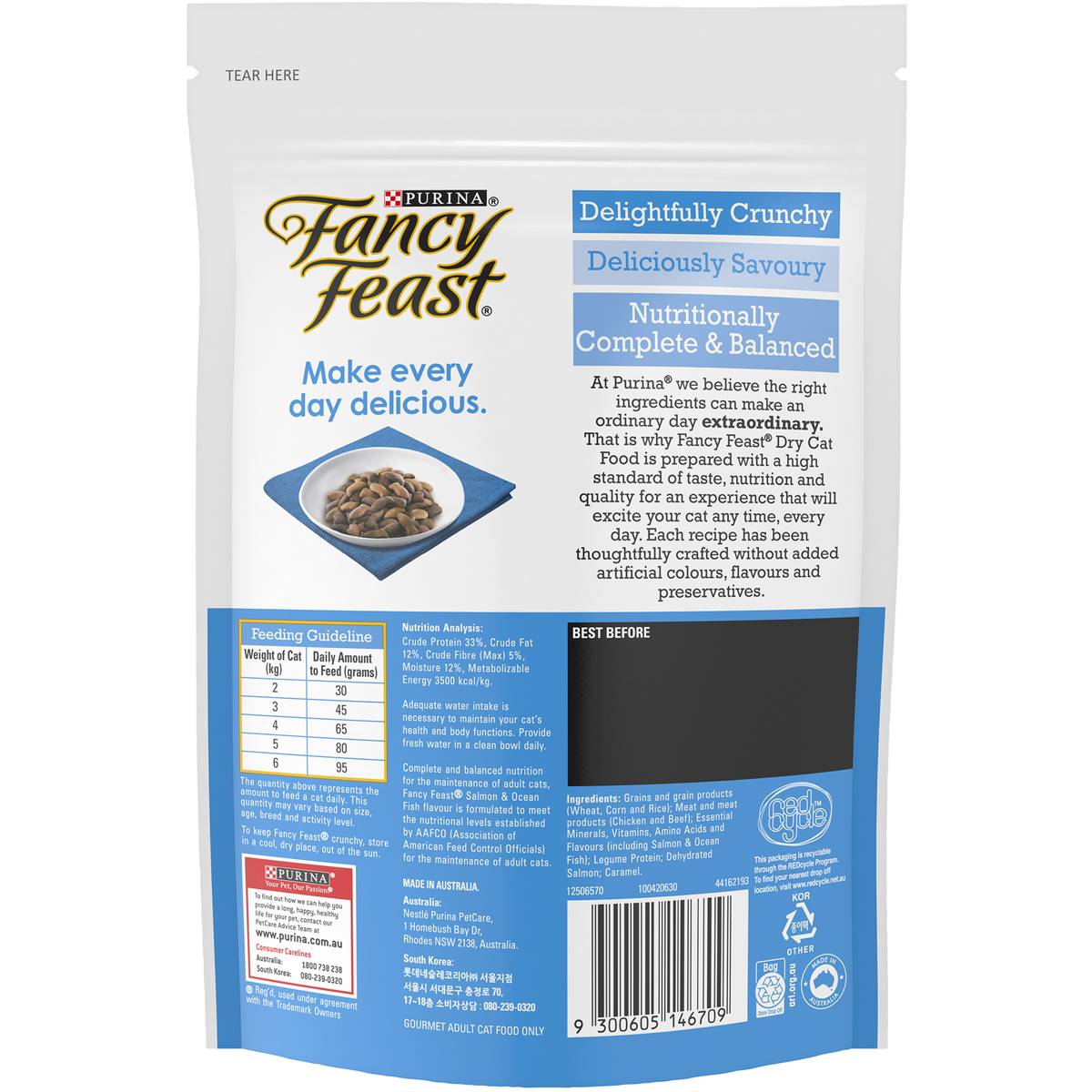 Fancy Feast Cat Food Salmon Ocean Fish 450g