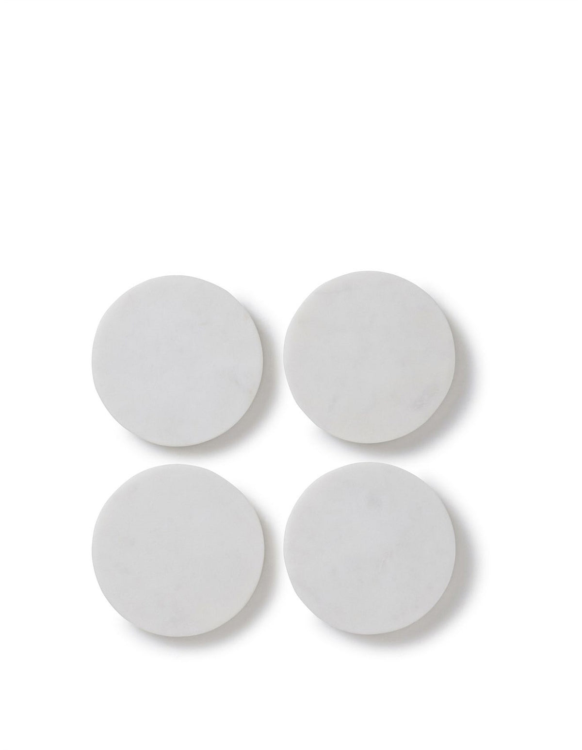 Florence Marble Coasters with Brass Case White