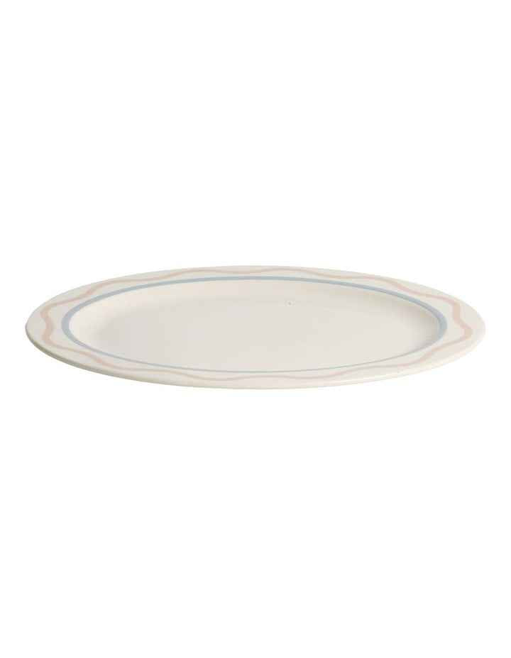 Summer Ribbon Oval Platter 35 x 28 x 2.5cmin  Vintage White With Pink
