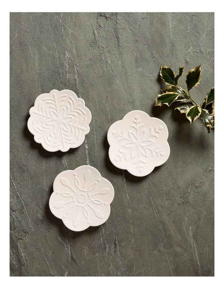 Christmas Snowflake Stellar Plate 15cm in White