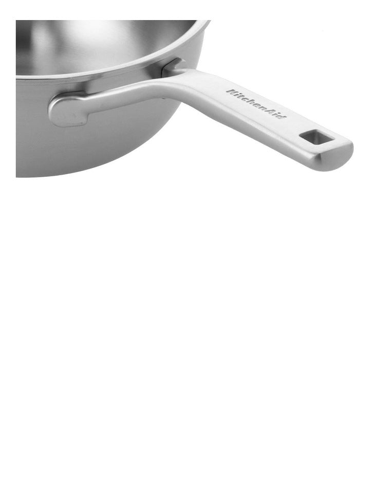 Triply Stainless Steel Open Conical Chef's Pan 20cm/2.36L in Silver