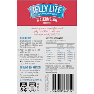 Aeroplane Jelly Lite Crystals Watermelon 9g x 2 pack