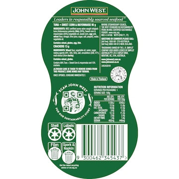 John West Tuna Sweetcorn & Mayonnaise With Crackers Lunch Kit 108g