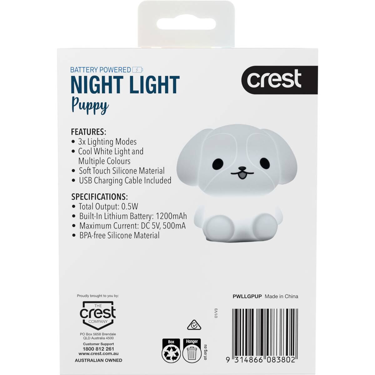 Crest Kids Led Night Light Assorted Each