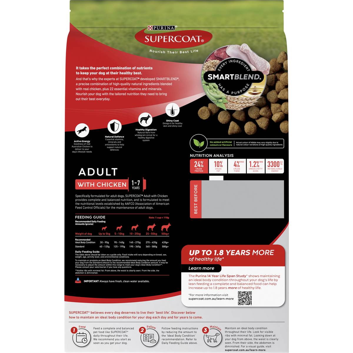 Supercoat Chicken Dog Food Adult 2.8kg