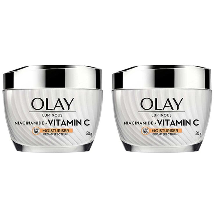 Olay Luminous Niacinamide And Vitamin C Moisturiser SPF30 2 x 50g