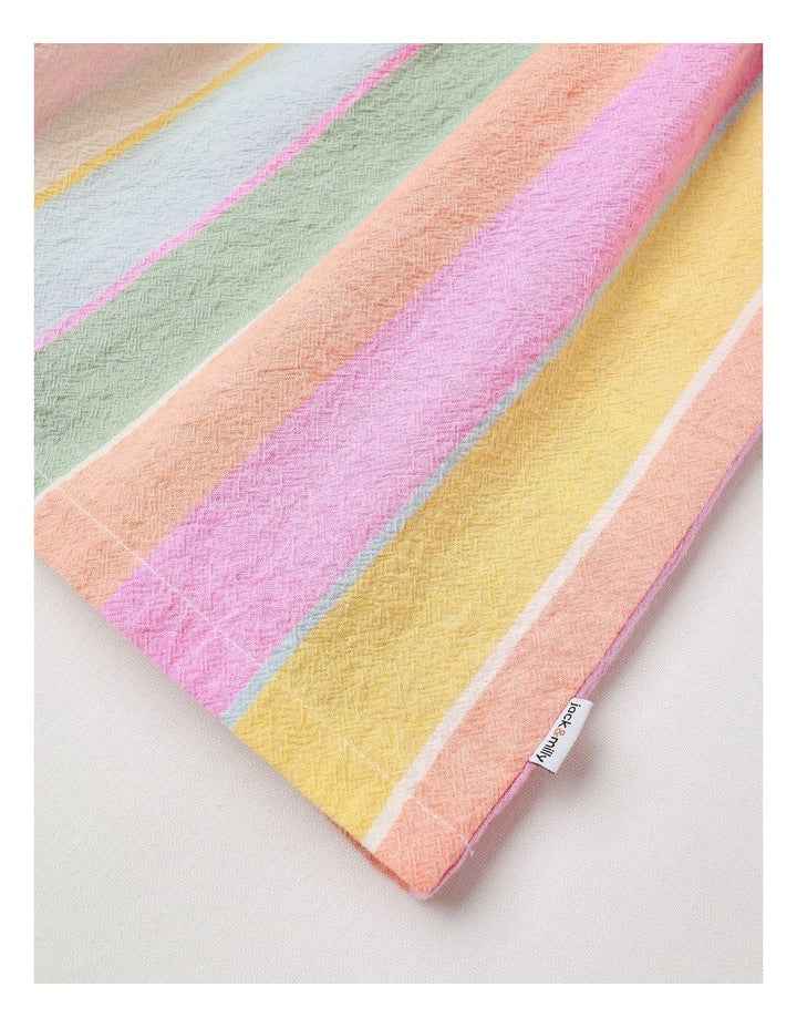Kelly Yarn-dyed Crepe Striped Dress With Shirring in Rainbow