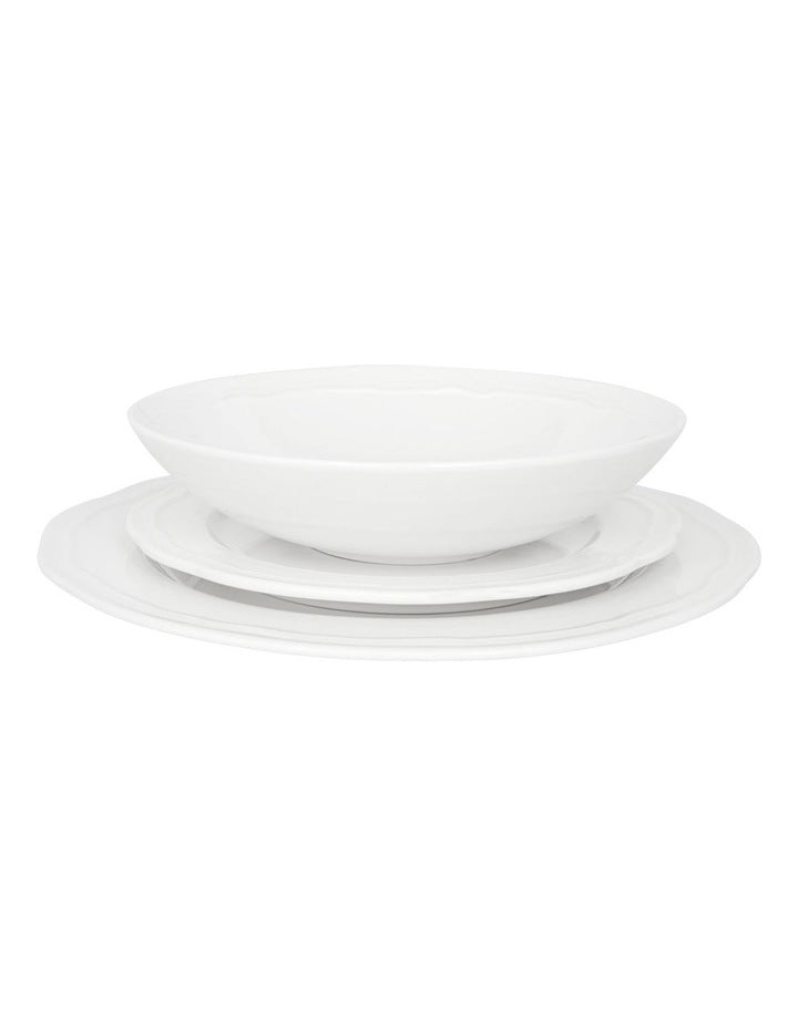 Florence Scallop Rim Dinner Set 12 Piece in White