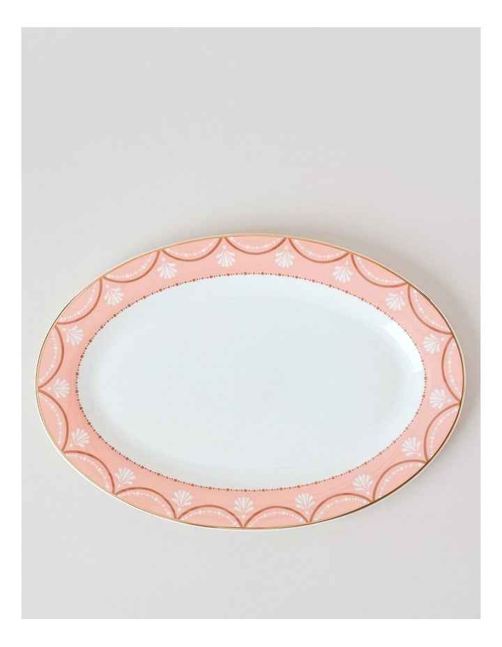 Cordelia Oval Platter in White/Pink