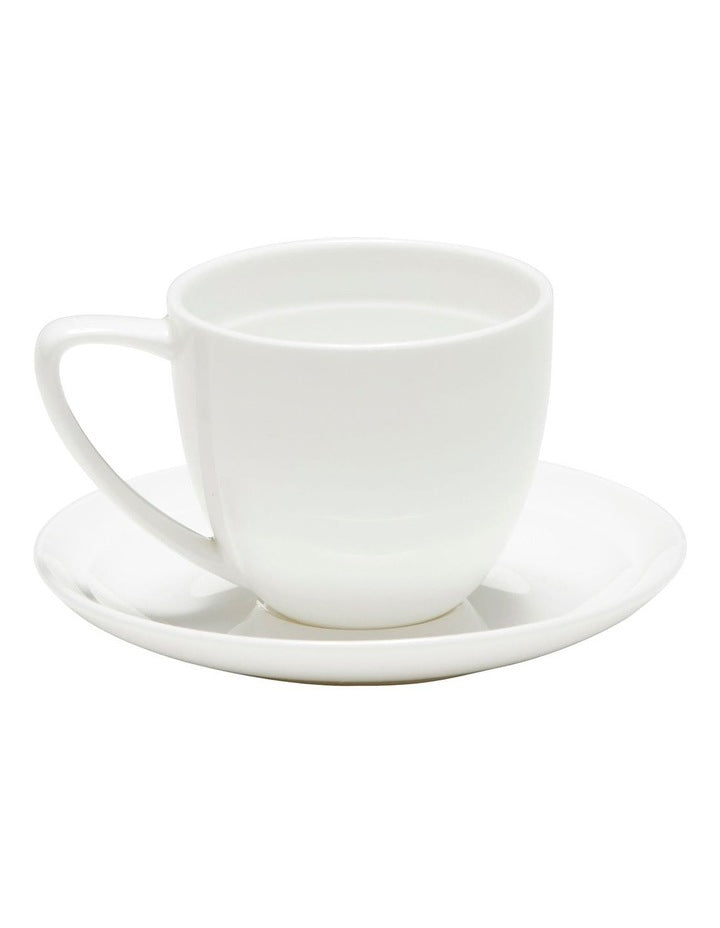 Edge Espresso Cup And Saucer Set in White