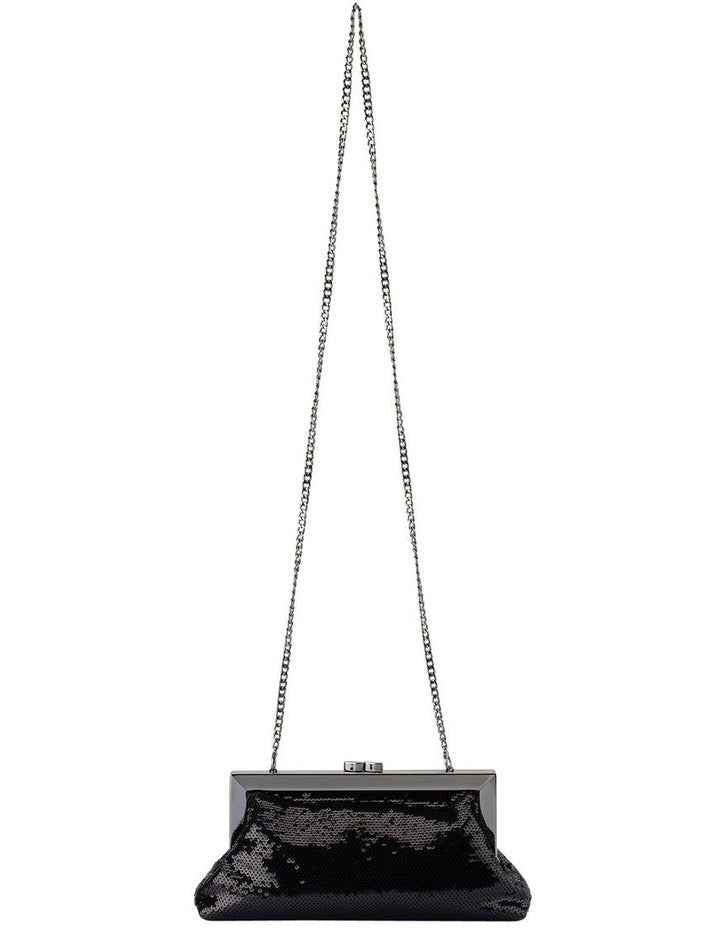 Zephyr Sequin Clutch Bag in Black