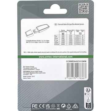Emtec Style Flash Drive 64GB USB each