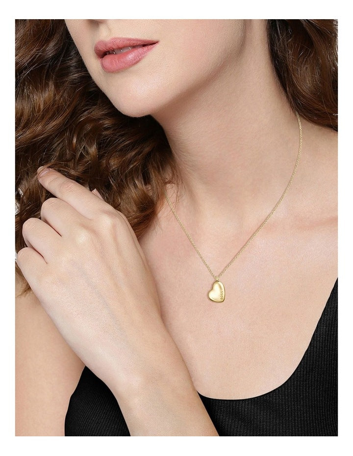 1580574 Steel Pendant with Chain Necklace in Gold