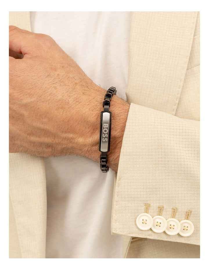 Jewellery Steel Chain Bracelet 1580598M in Black