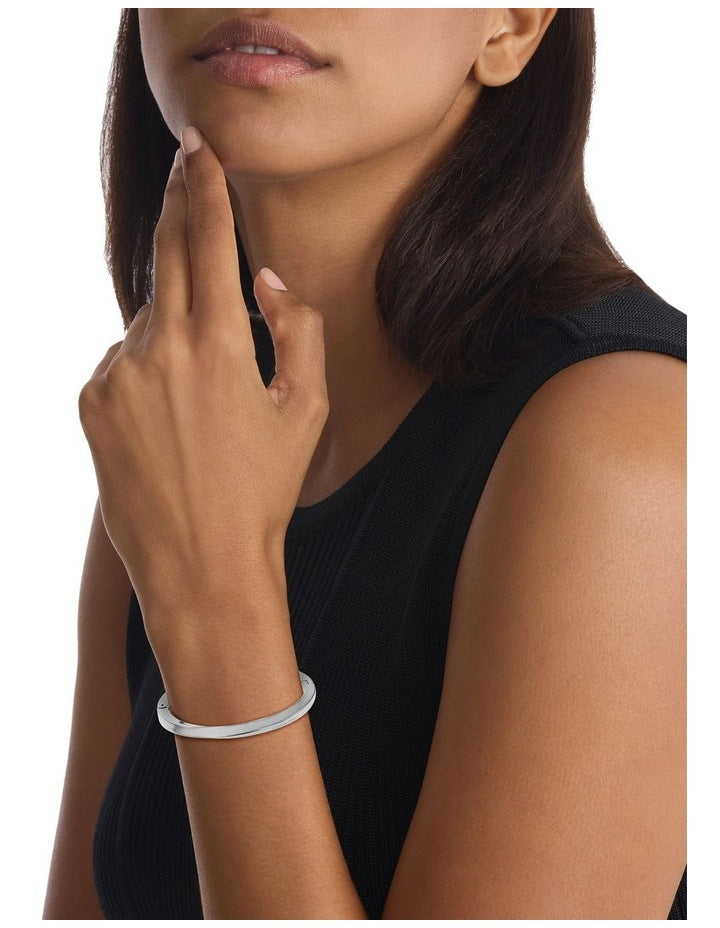 35000312 Stainless Steel Hinge Bangle in Silver