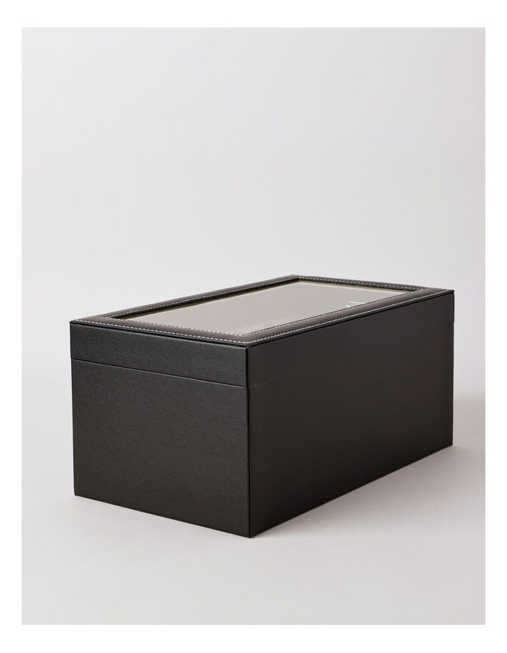 Clear Top Drawer Jewellery Box in Black