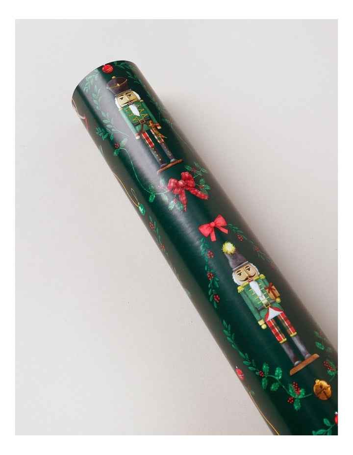 Heirloom Christmas Nutcracker Wrap 5m in Green