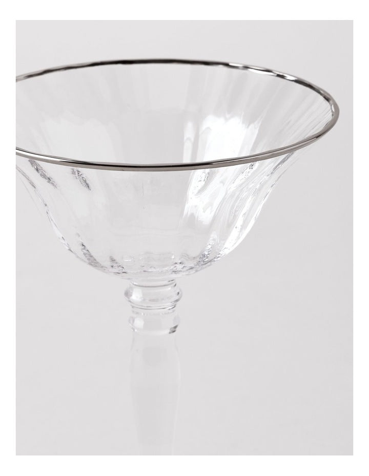 Gabrielle Coupe Glass Set of 4 in Silver