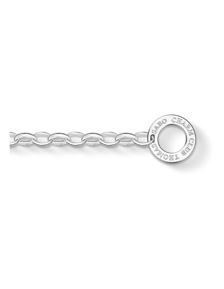 Fine Belcher Charm Bracelet 18cm in Silver