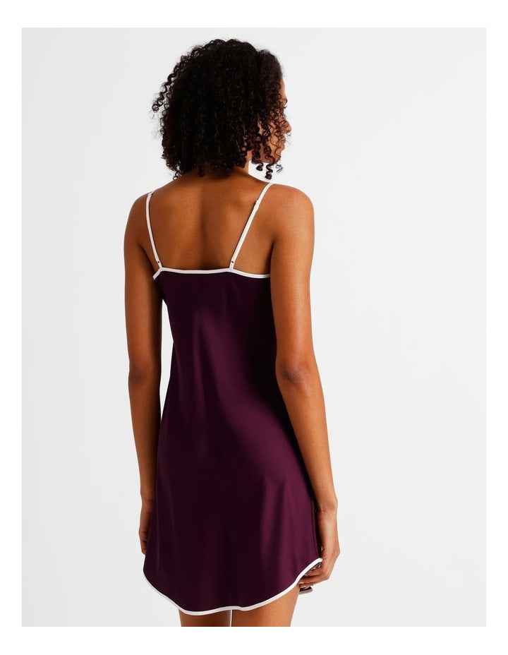 Luxe Satin Binding Chemise in Plum
