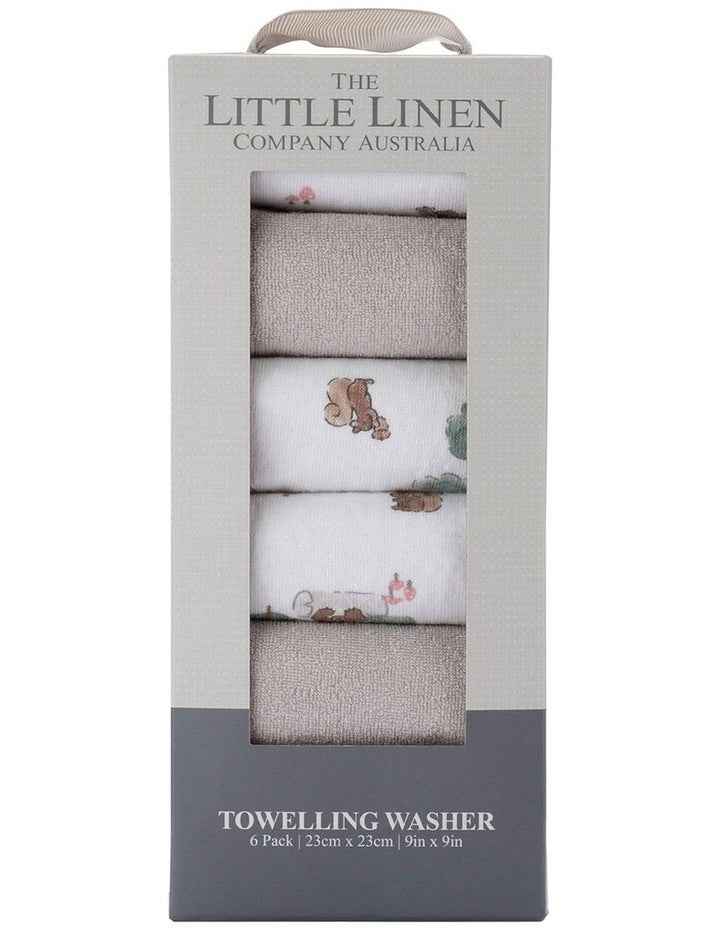 Willow Bear Towelling Wash Cloth 6 Pack in Multi