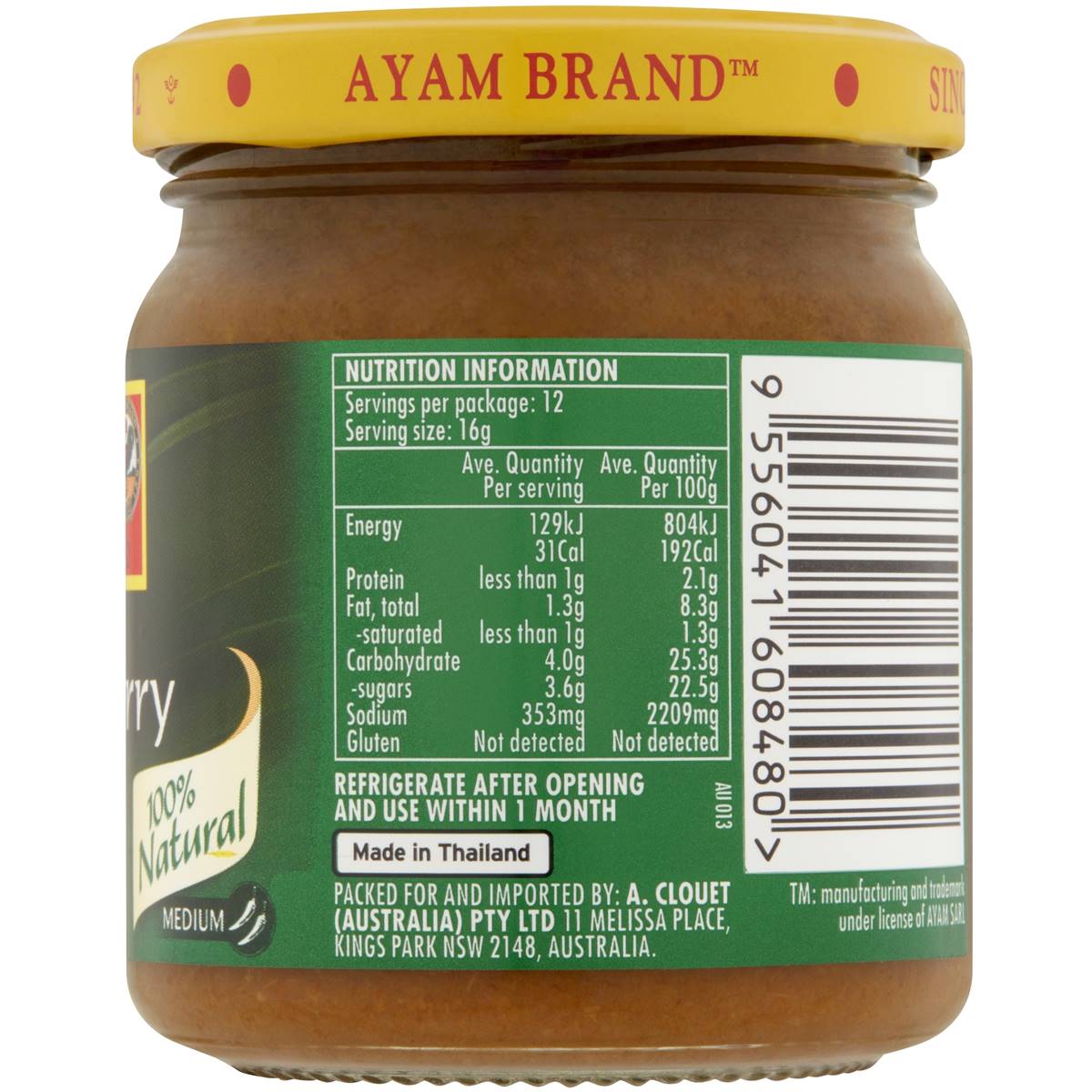 Ayam Paste Thai Green Curry 195g
