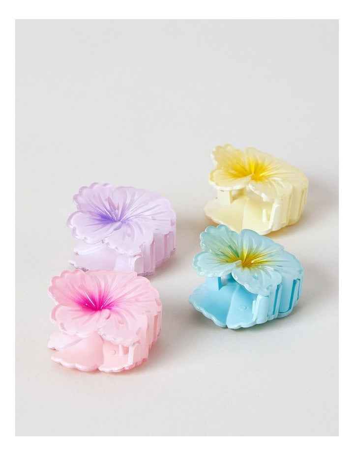 4 Pack Hibiscus Flower Clip in Multi