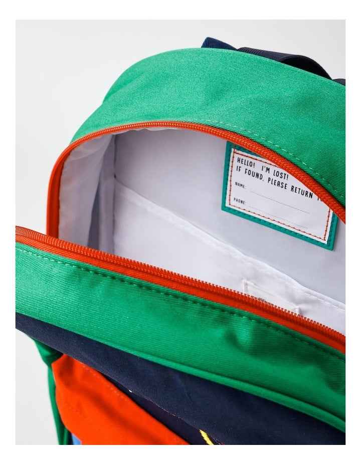 Colourblock Dino Backpack in Multi