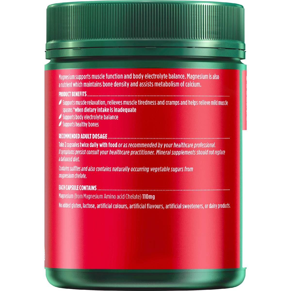 Nature's Own Magnesium Chelate 500mg Muscle Health Capsules 300 Pack