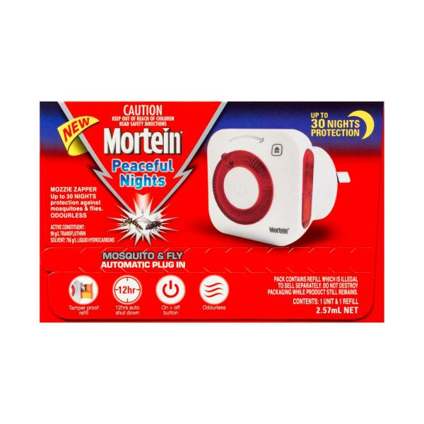 MORTEIN PEACEFUL NIGHTS MOSQUITO & FLY CONTROL PRIMARY 2.57ML
