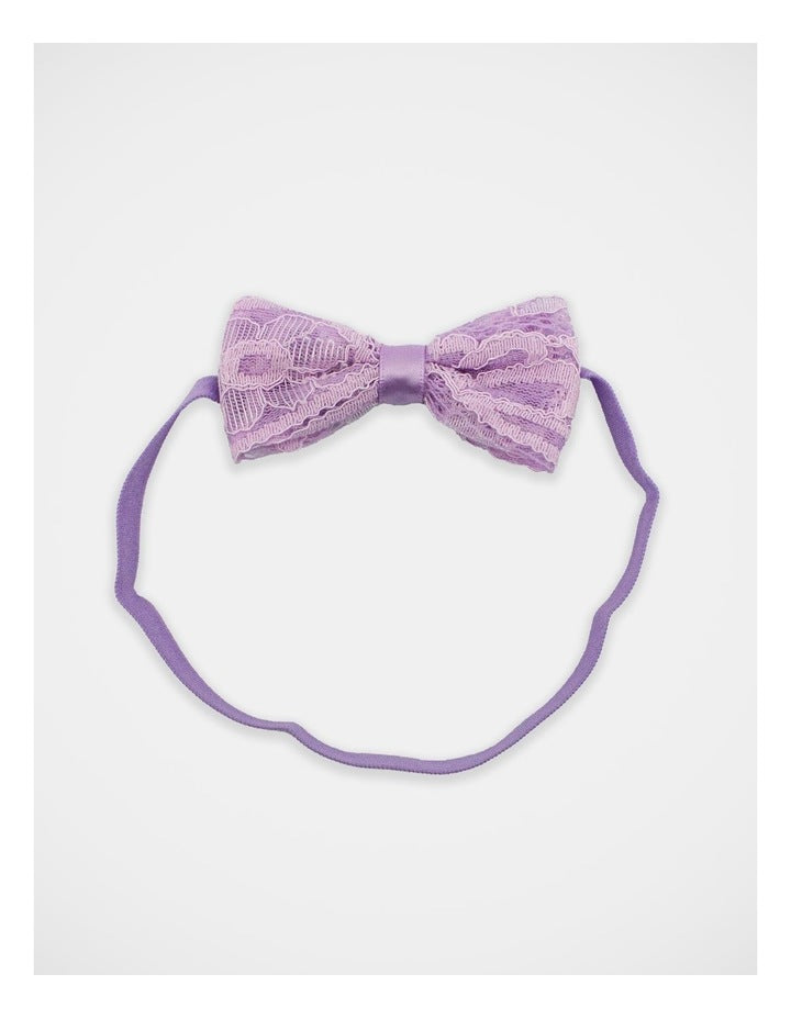Lace Bow Hair Wrap 2 Pack in Lilac/White