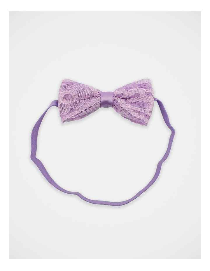 Lace Bow Hair Wrap 2 Pack in Lilac/White