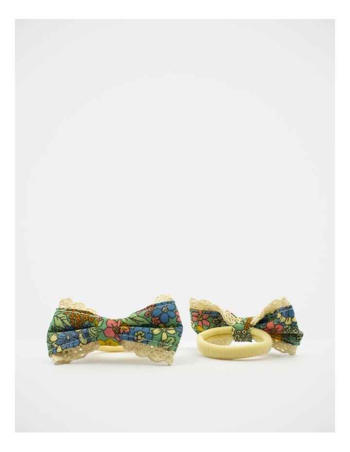 Floral Bow Hairtie 2 Pack in Multi