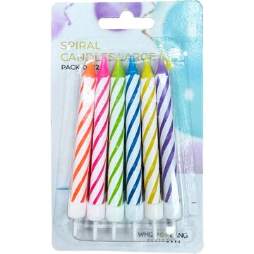Whiz Pop Bang Spiral Candles Large 12 pack