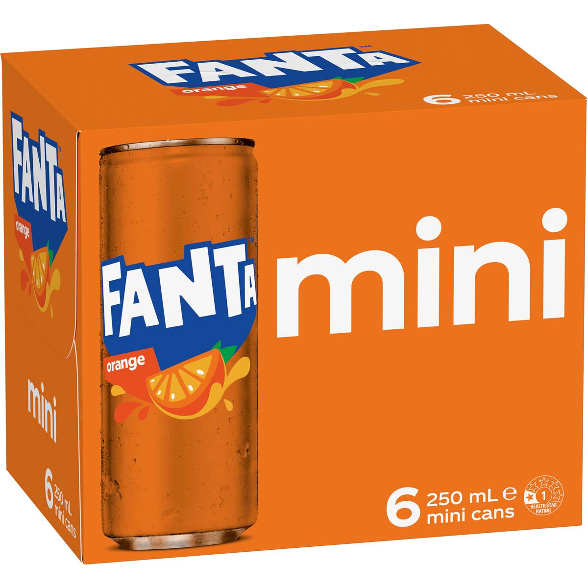 Fanta Orange Soft Drink Mini Cans 250ml x 6 Pack
