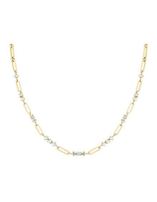 Graduated Crystal Necklace in Gold-Tone